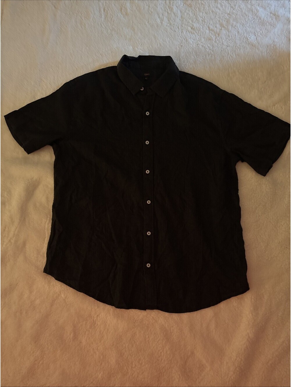 Quince Men's Short Sleeve Button Down Shirt Black Size XXL